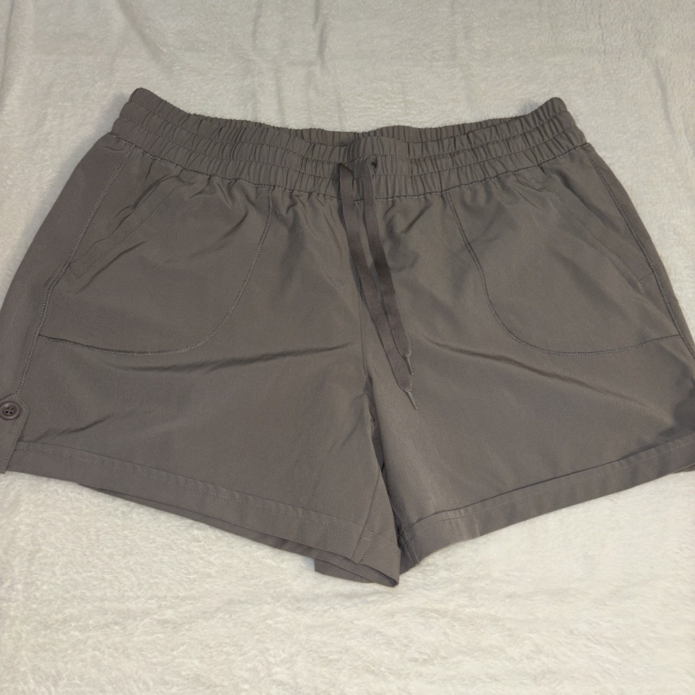 RBX Womens Athletic Shorts Large Gray Elastic Waist Stretch Active Casual